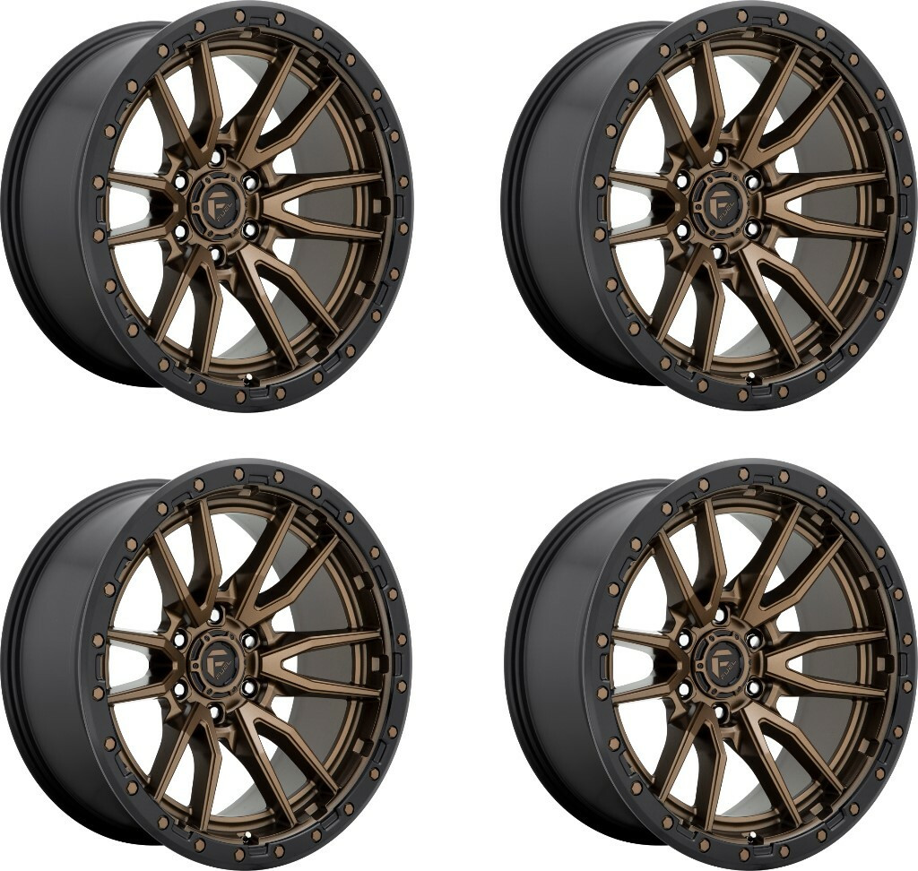 Set 4 Fuel D681 Rebel 18x9 5x5 Matte Bronze Black Bead Ring Wheels 18" 1mm
