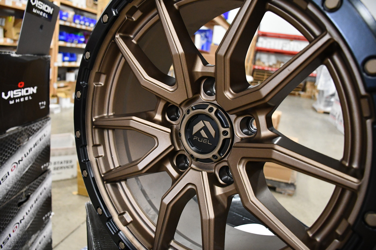 Set 4 Fuel D681 Rebel 18x9 5x5 Matte Bronze Black Bead Ring Wheels 18" 1mm