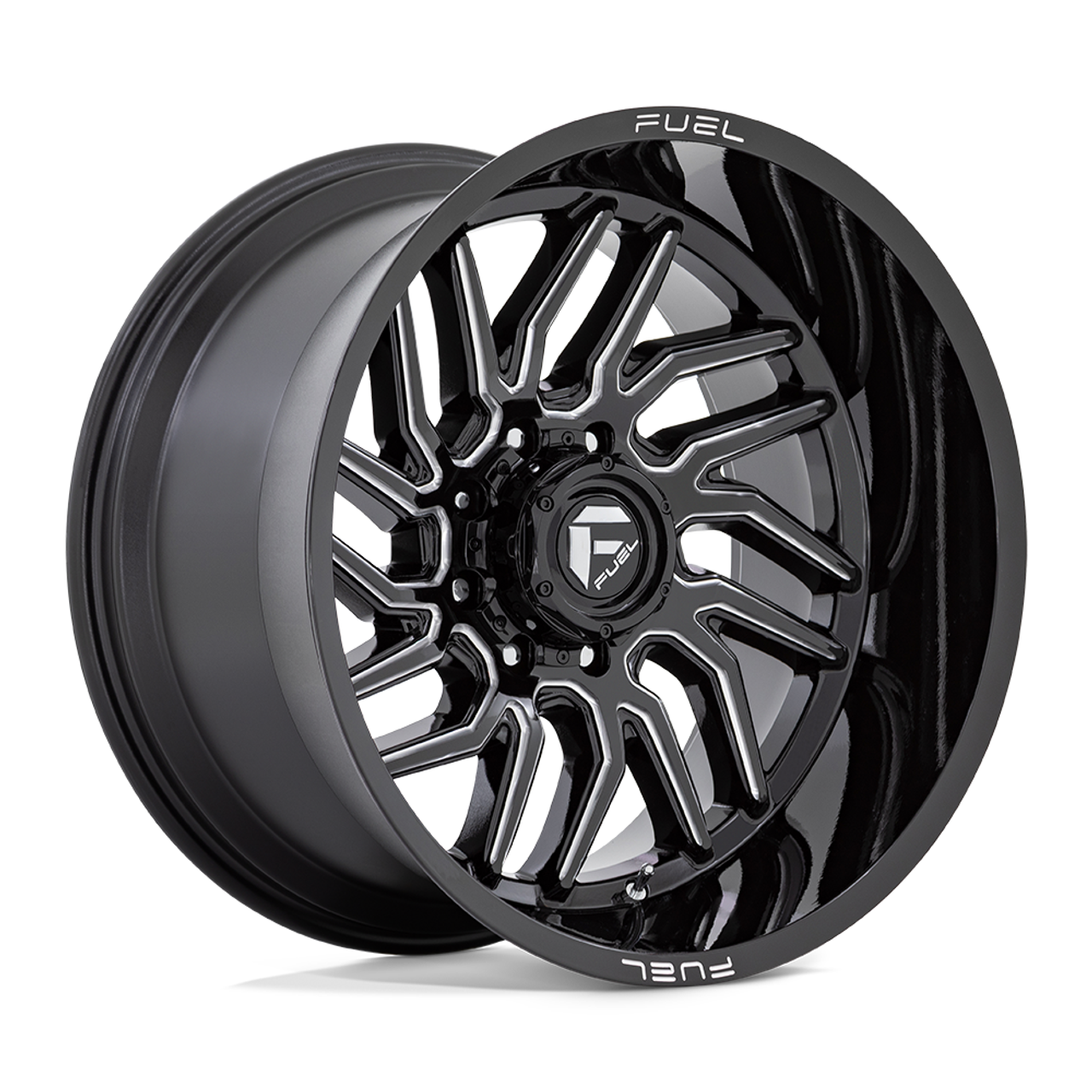 Fuel 1PC D807 Hurricane 24x12 8x170 Gloss Black Milled Wheel 24" -44mm Rim