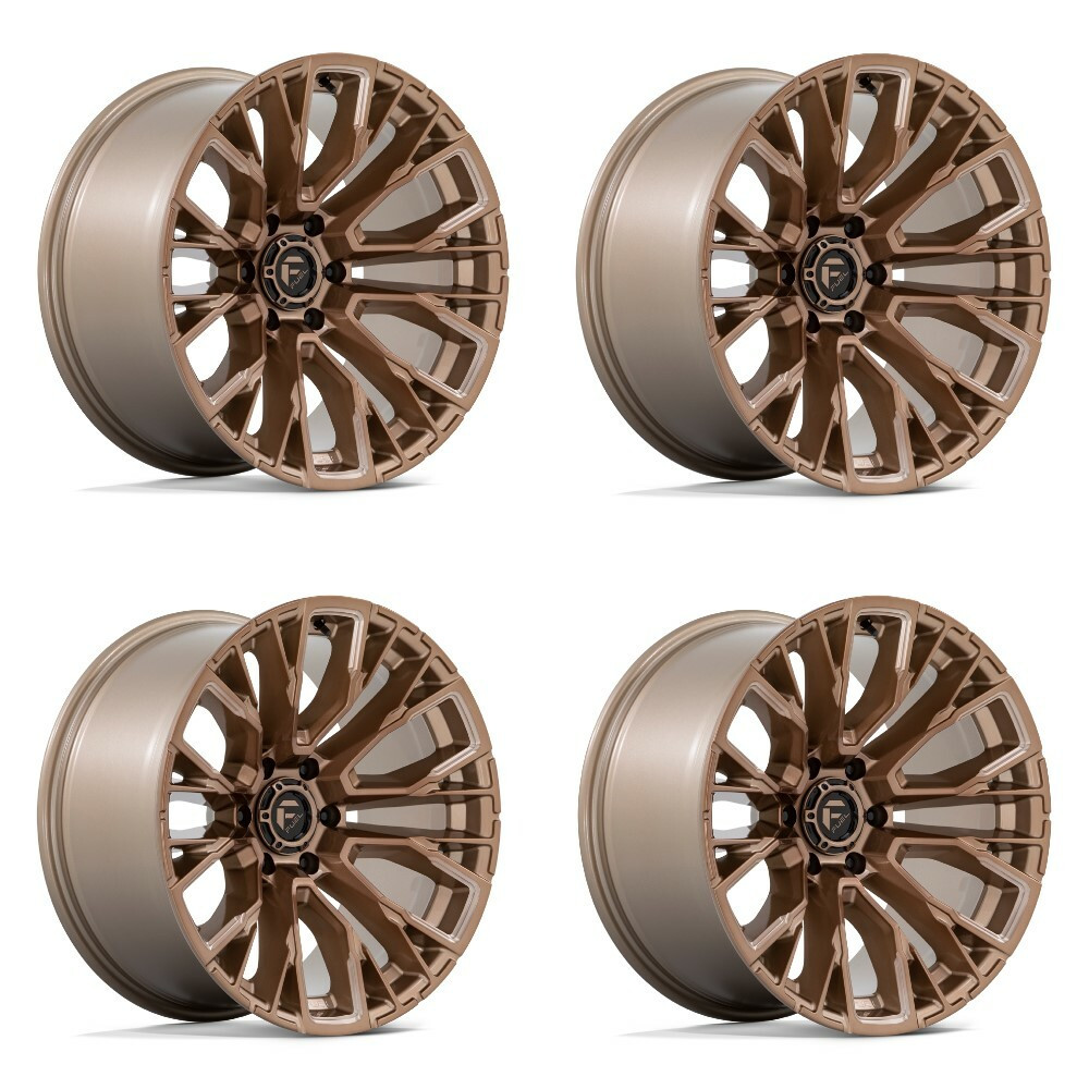 Set 4 Fuel D850 Rebar 17x9 6x135 Platinum Bronze Milled Wheels 17" -12mm