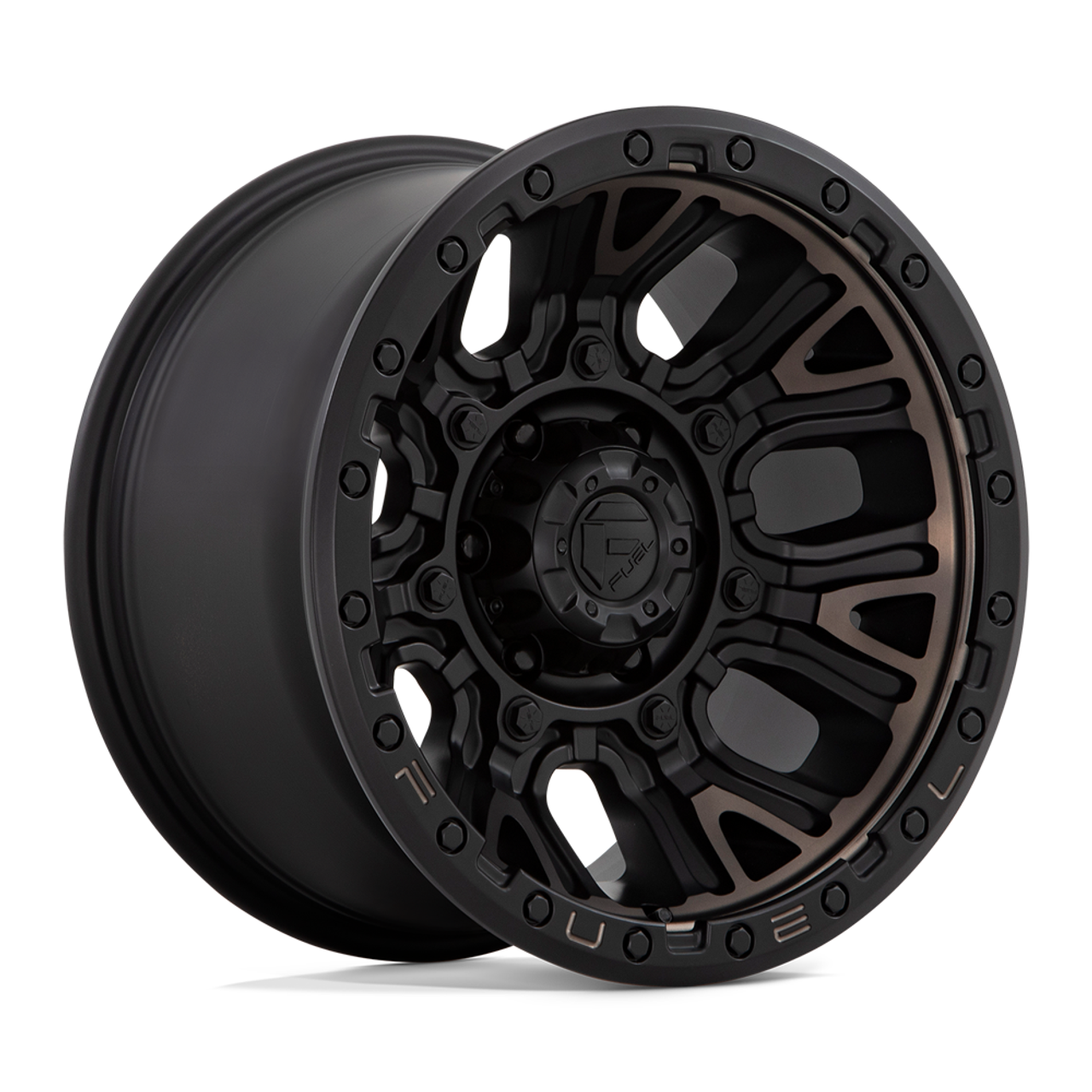 Set 4 Fuel  D824 Traction 17x9 6x5.5 Matte Black Double Dark Tint Wheels 17" 1mm