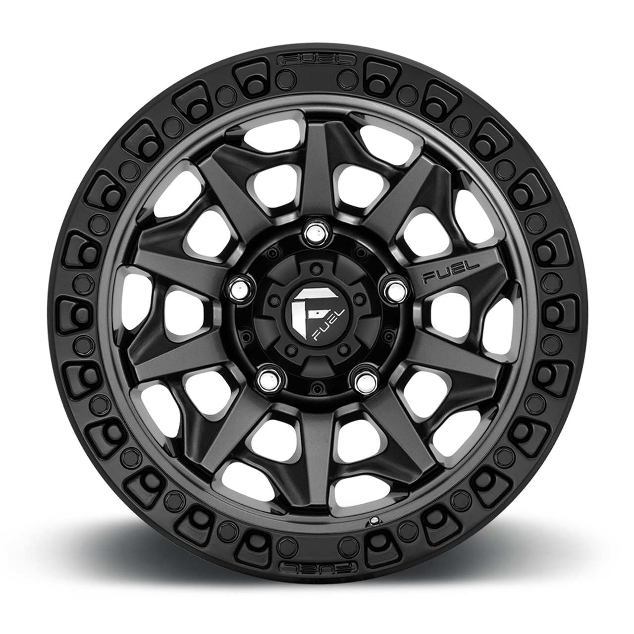 Set 4 17" Fuel D716 Covert 17x8.5 6x4.5 14mm Wheels Gunmetal Black Bead Ring Rim