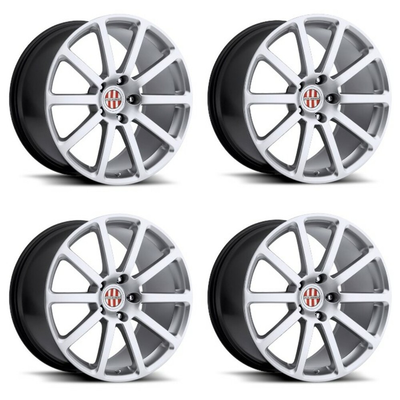 Set 4 Victor Equipment Zehn 20x8.5 5x130 Hyper Silver Wheels 20" 45mm Rims