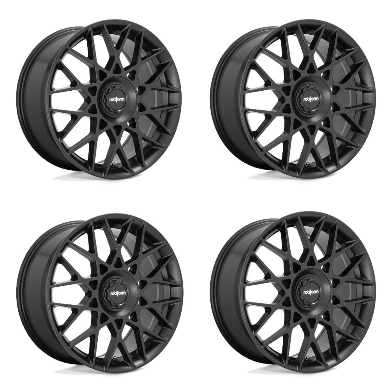 Set 4 Rotiform R165 Blq-C 19x8.5 5x112 5x120 Matte Black Wheels 19" 35mm