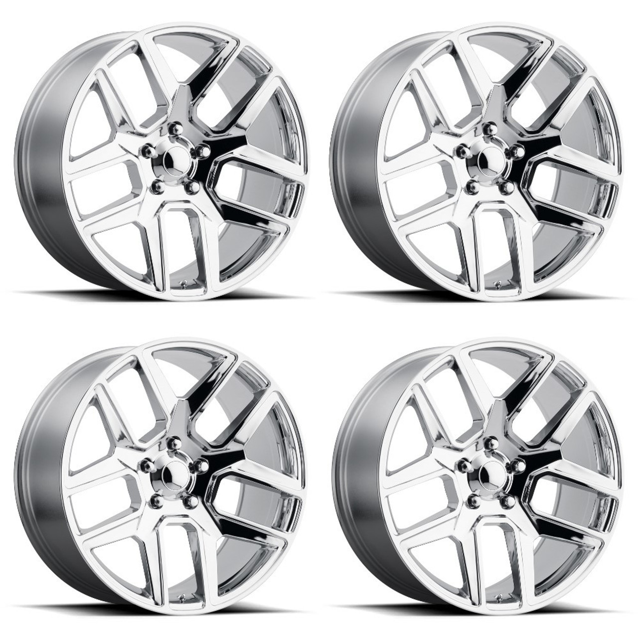 Set 4 Performance Replicas PR192 22x10 6x5.5 Chrome Wheels 22" 25mm Rims