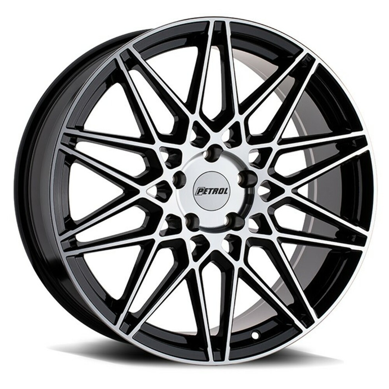 Set 4 Petrol P3C 20x8.5 5x120 Gloss Black W/ Machined Face Wheels 20" 35mm Rims