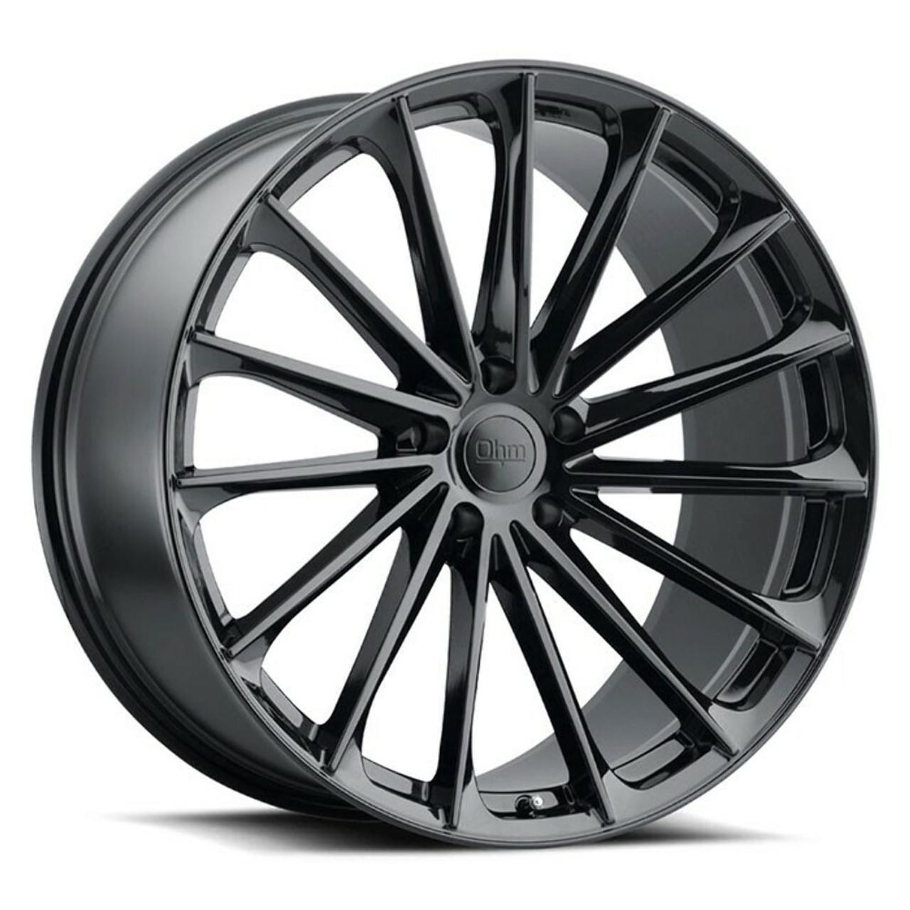 Set 4 OHM Proton 18x8.5 5x120 Gloss Black Wheels 18" 30mm Rims