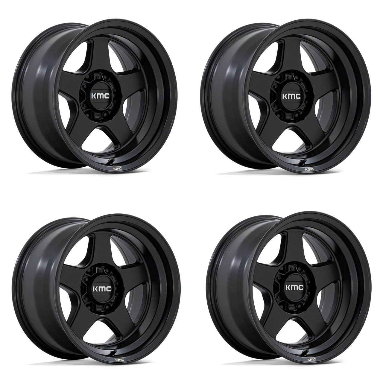 Set 4 KMC KM728 Lobo 17x8.5 6x120 Matte Black Wheels 17" 18mm Rims