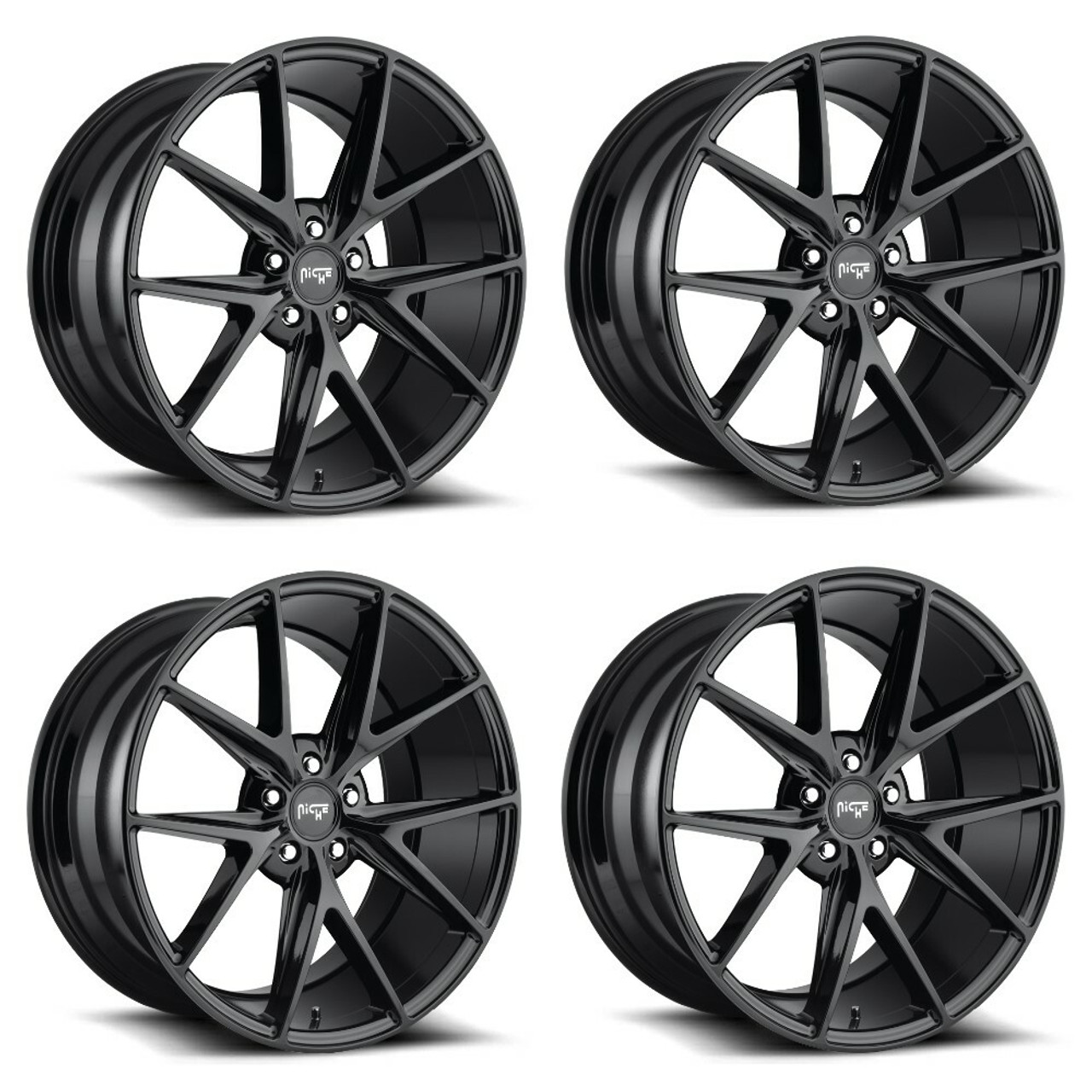 Set 4 Niche M117 Misano 17x8 5x4.5 Matte Black Wheels 17" 40mm Rims