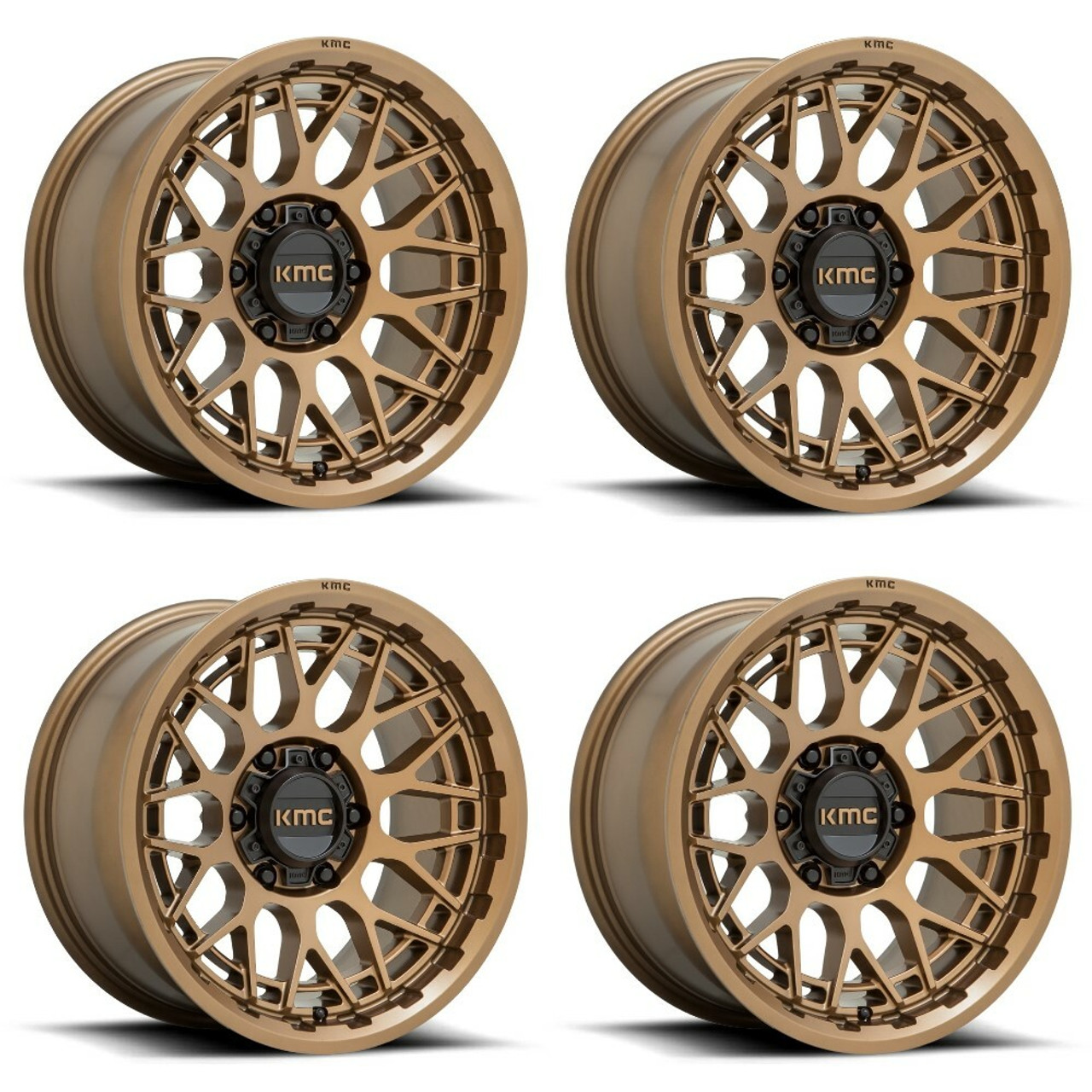 Set 4 KMC KM722 Technic 18x9 5x5 Matte Bronze Wheels 18" 0mm Rims