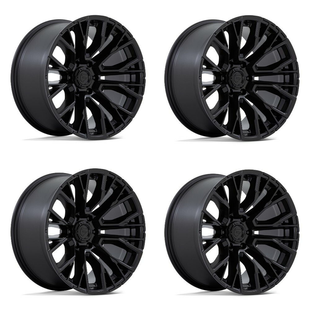 Set 4 Fuel D847 Rebar 17x9 6x135 Blackout Wheels 17" -12mm Rims