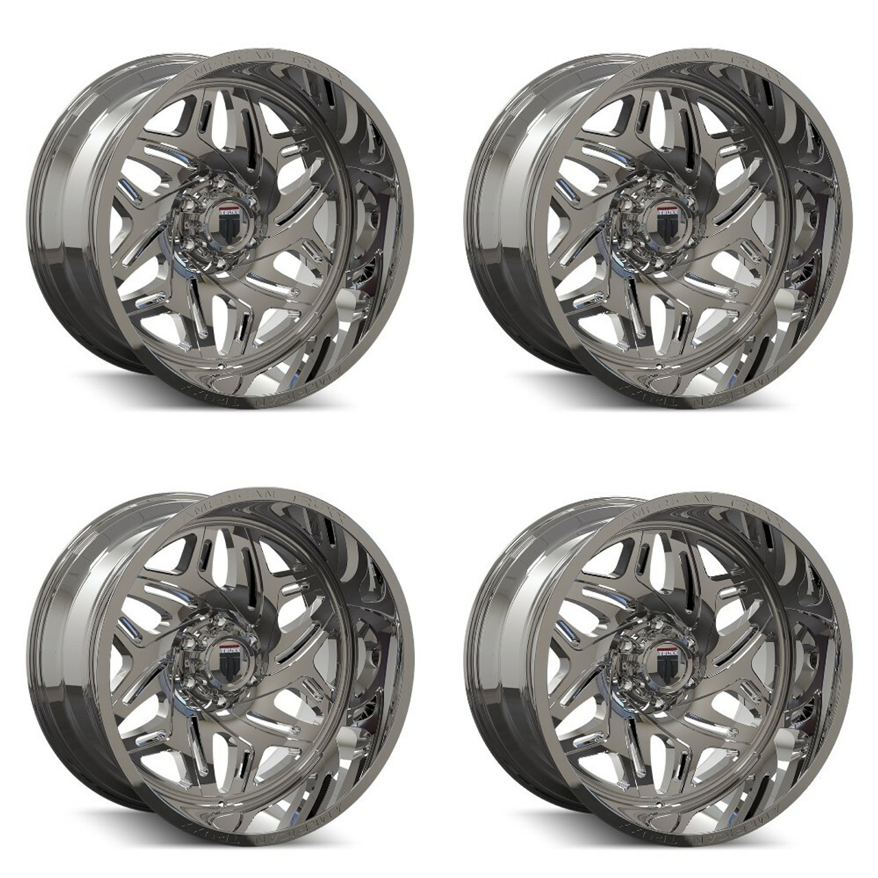 Set 4 20" American Truxx Euphoria 20x9 Chrome 8x180 Wheels 0mm For Chevy GMC Rim
