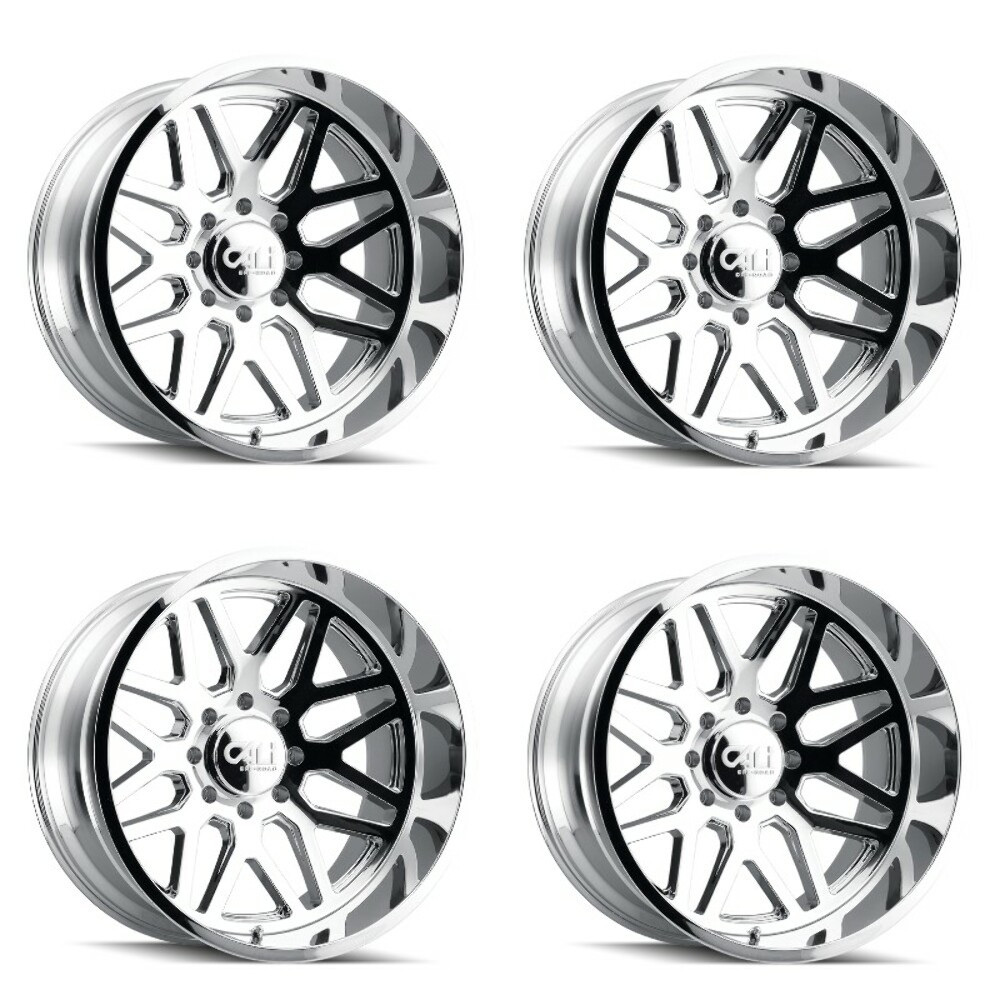 Set 4 20" Cali Off-Road Invader 20x10 Chrome 6x5.5 Wheels -25mm Lifted Truck Rim