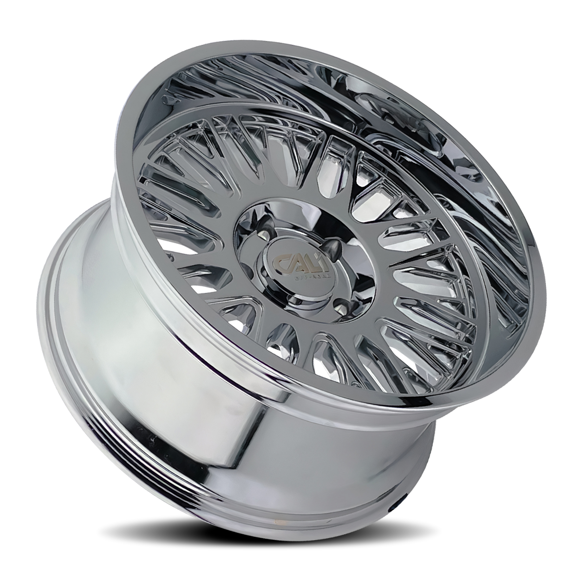 Set of 4 Cali Off-Road Vertex 22x12 6x135 -44mm Chrome Offroad Truck SUV Wheels