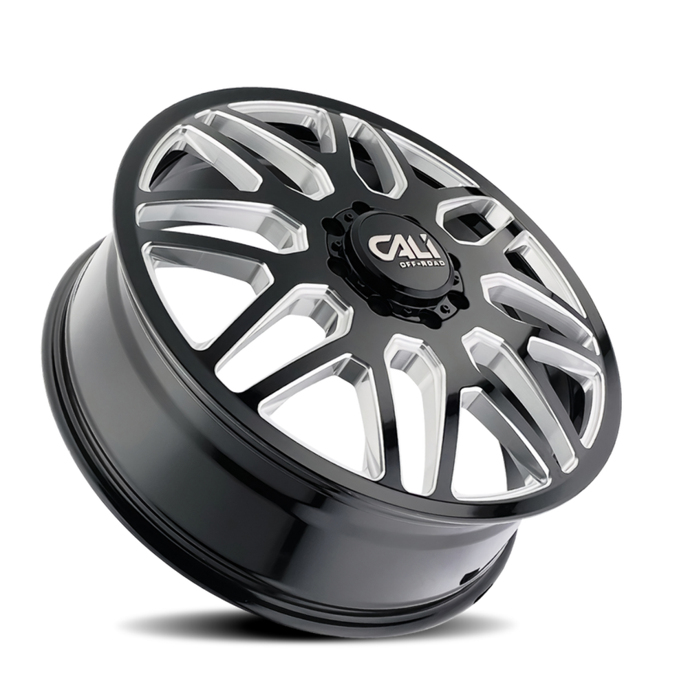 22" Cali Off-Road Invader Front Dually 22x8.25 Black Milled 8x200 Wheel 115mm