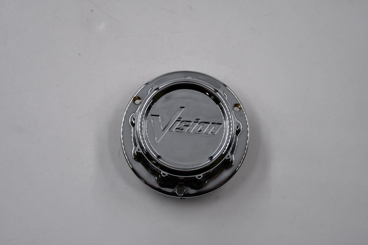 Vision Wheels Chrome Wheel Center Cap Hub Cap V424-VW1 2.875" Snap In, Older Logo