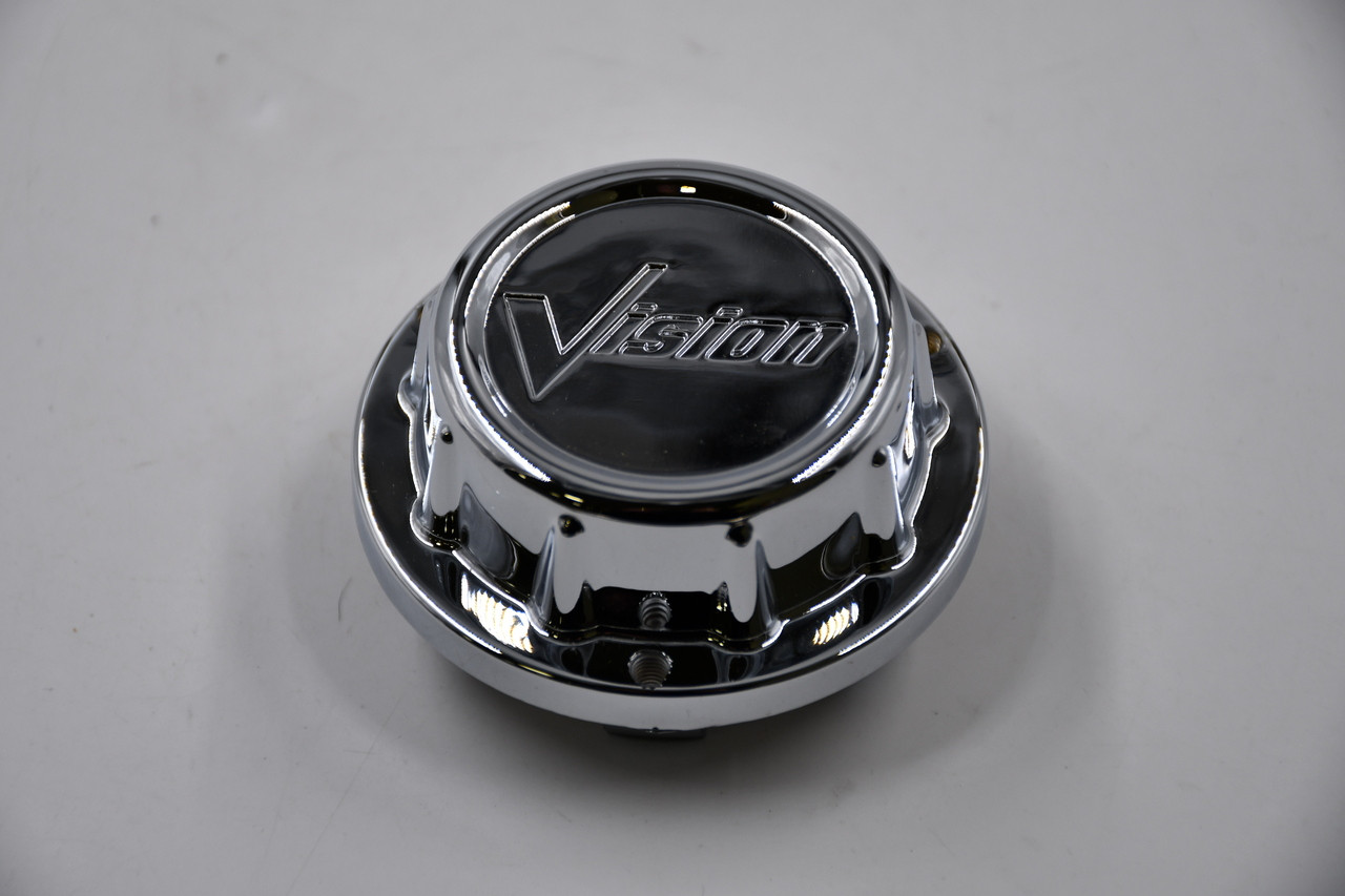 Vision Wheels Chrome Wheel Center Cap Hub Cap V424-VW1 2.875" Snap In, Older Logo