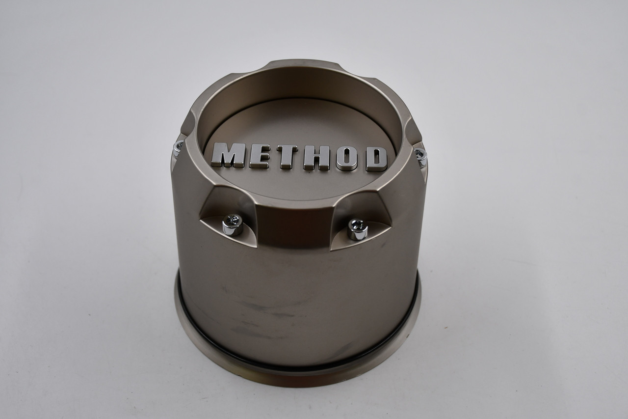 Method Wheels Brushed Bronze w/ Silver Logo & Chrome Cosmetic Screws Wheel Center Cap Hub Cap CP-1717B140-C1 5.5" Push Thru