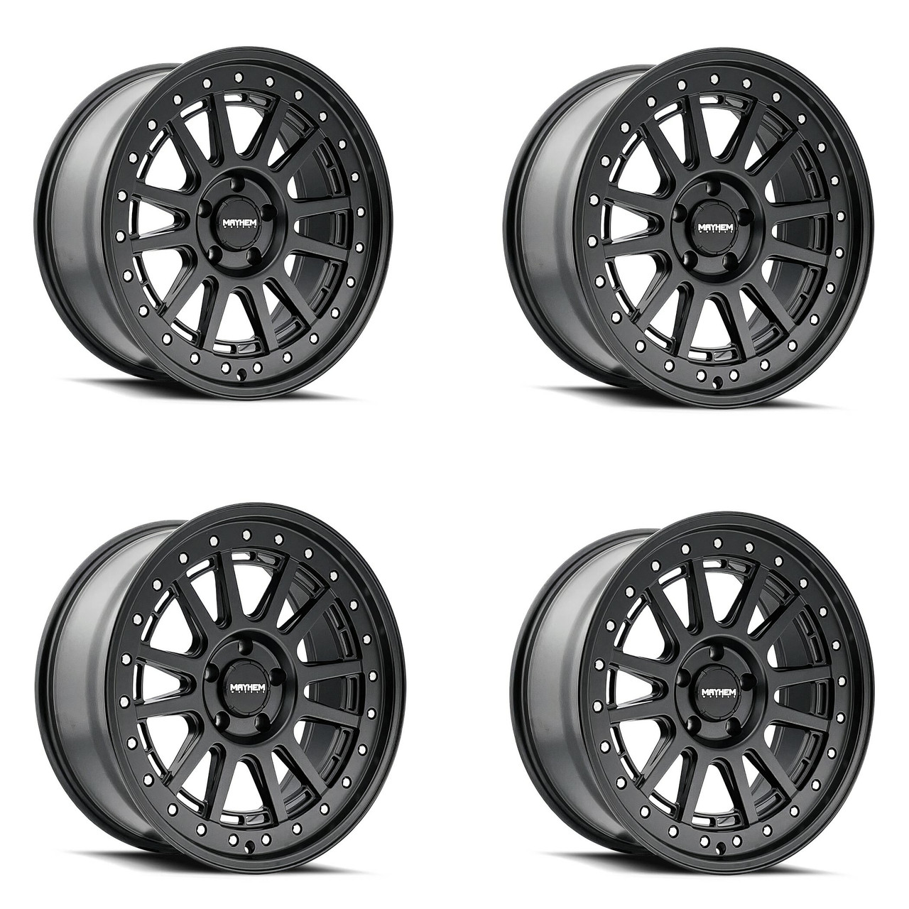 Set 4 20" Mayhem Compass 20x9 Matte Black 6x5.5 18mm For Chevy GMC Cadillac Rims