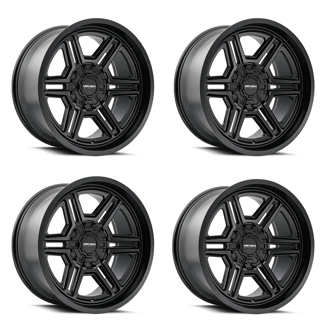 Set 4 20" Mayhem Hermosa 20x10 Matte Black 5x5 5x5.5 Wheels -25mm Lifted Rims