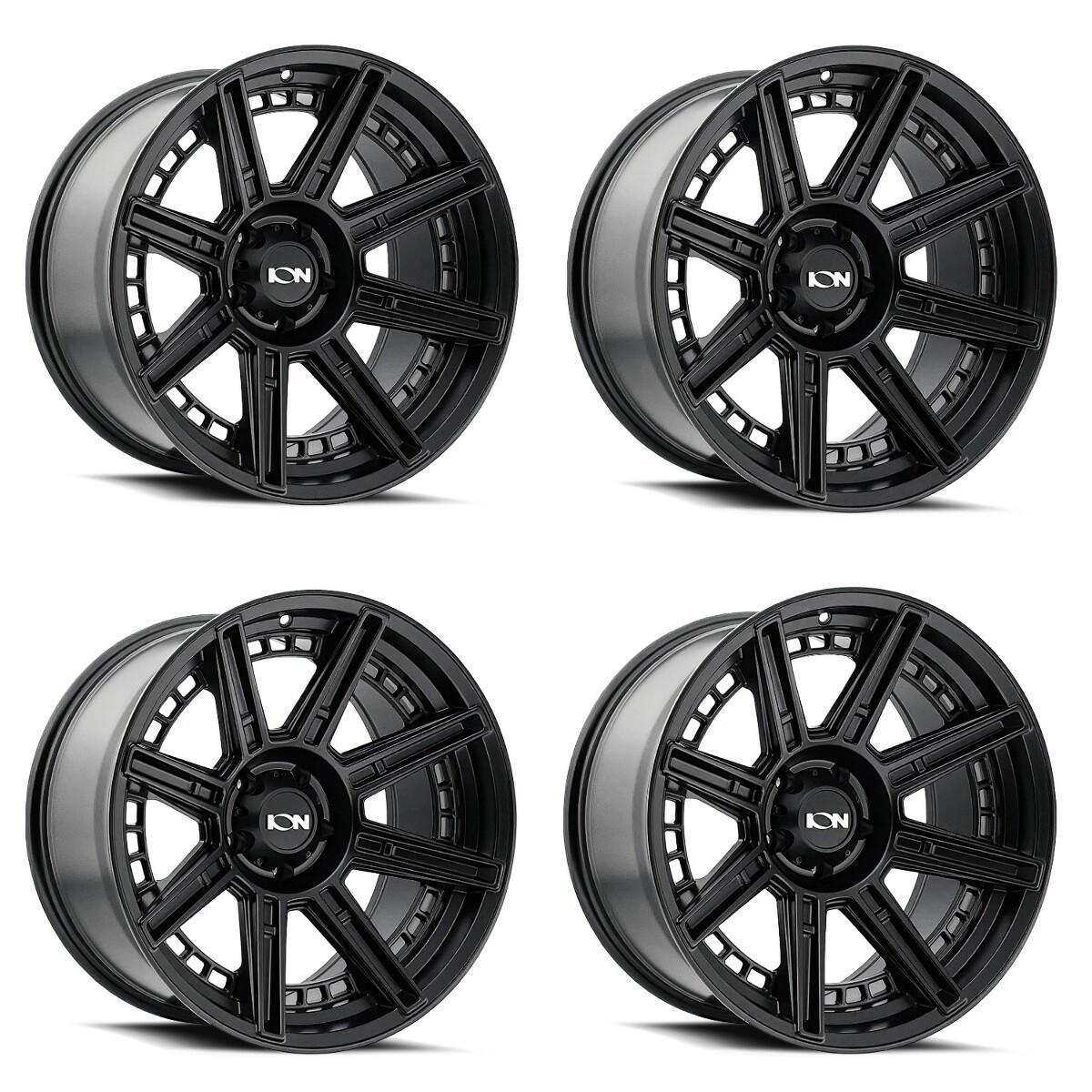 Set 4 20" Ion 149 20x10 Matte Black 6x135 Wheels -24mm Lifted Truck Suv Rims