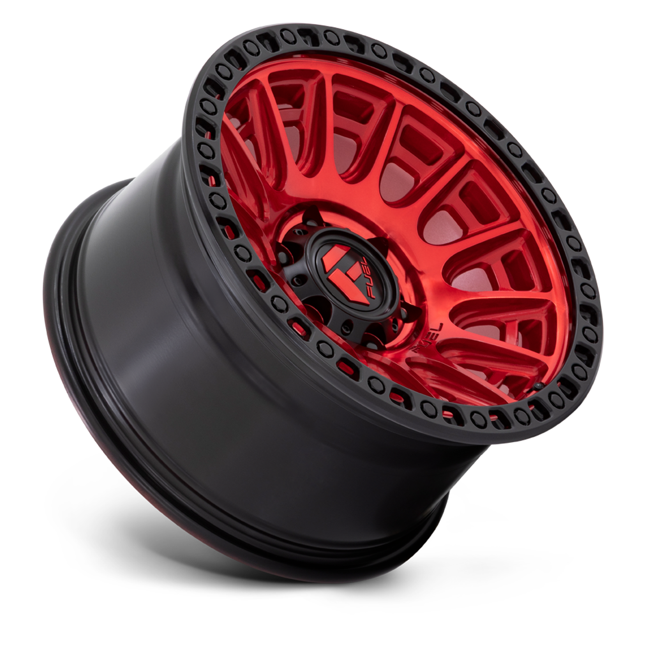 Set 4 17" Fuel D834 Cycle 17x9 5x5 1mm Wheels Candy Red Black Ring For Jeep Rims