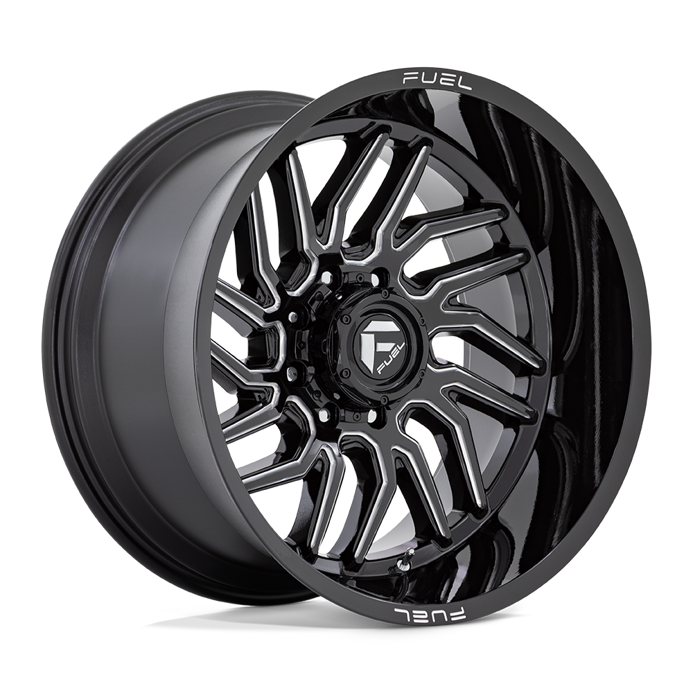 Set 4 20" Fuel D807 Hurricane 20x9 5x150 20mm Wheels Gloss Black Milled Rims