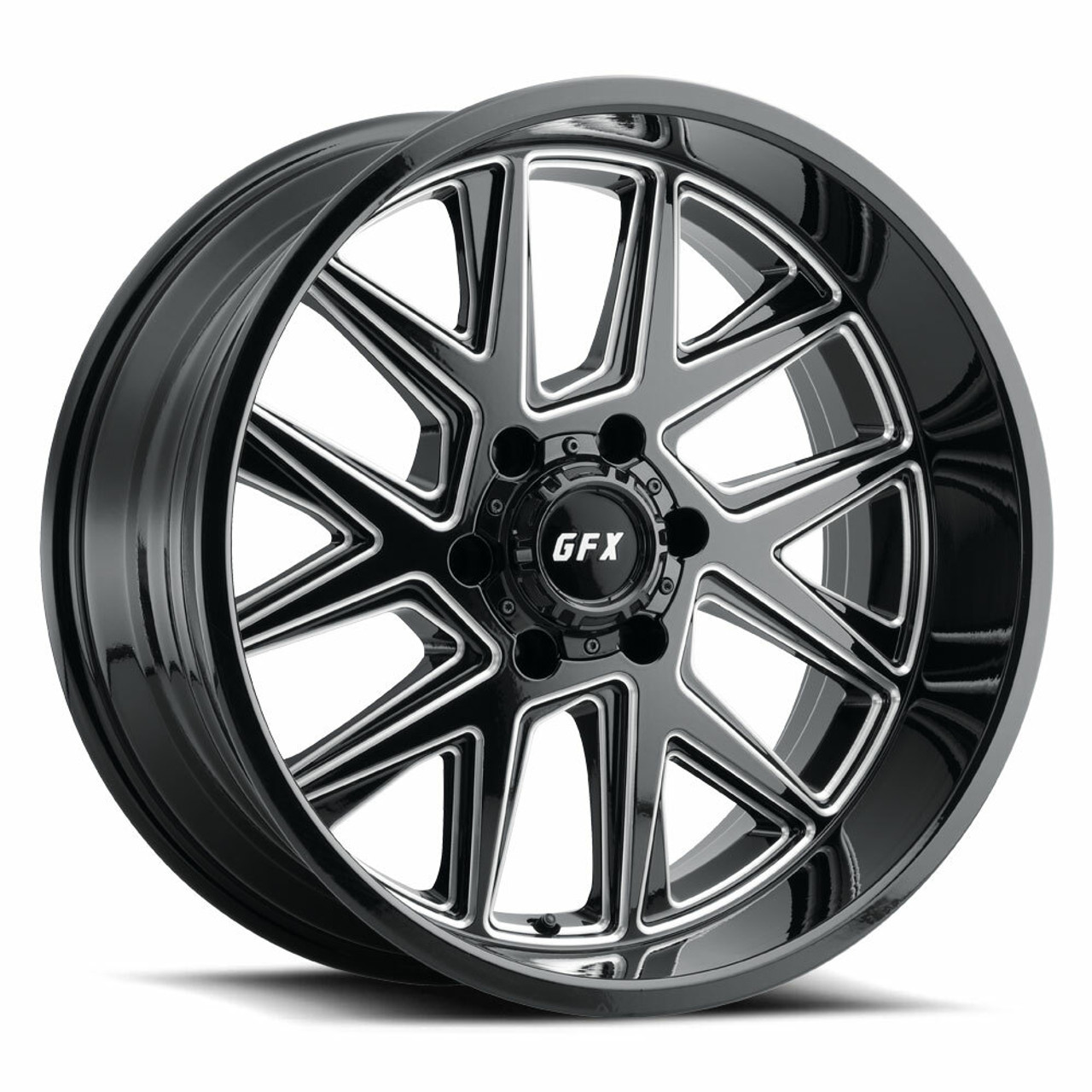 18" Voxx G-FX TM6 Gloss Black Milled Wheel 18x9 6x5.5 12mm Rim