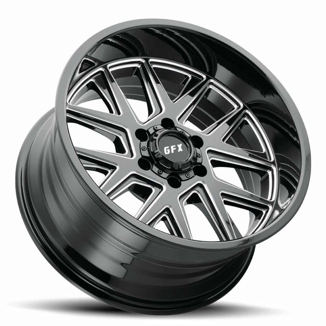 20" Voxx G-FX TM6 Gloss Black Milled Wheel 20x9 6x5.5 12mm Rim