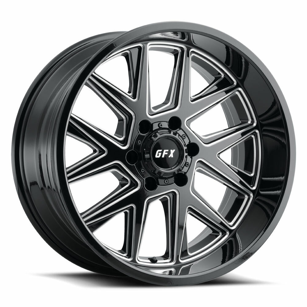 Set 4 20" Voxx G-FX TM6 Gloss Black Milled Wheels 20x9 6x5.5 12mm Rims