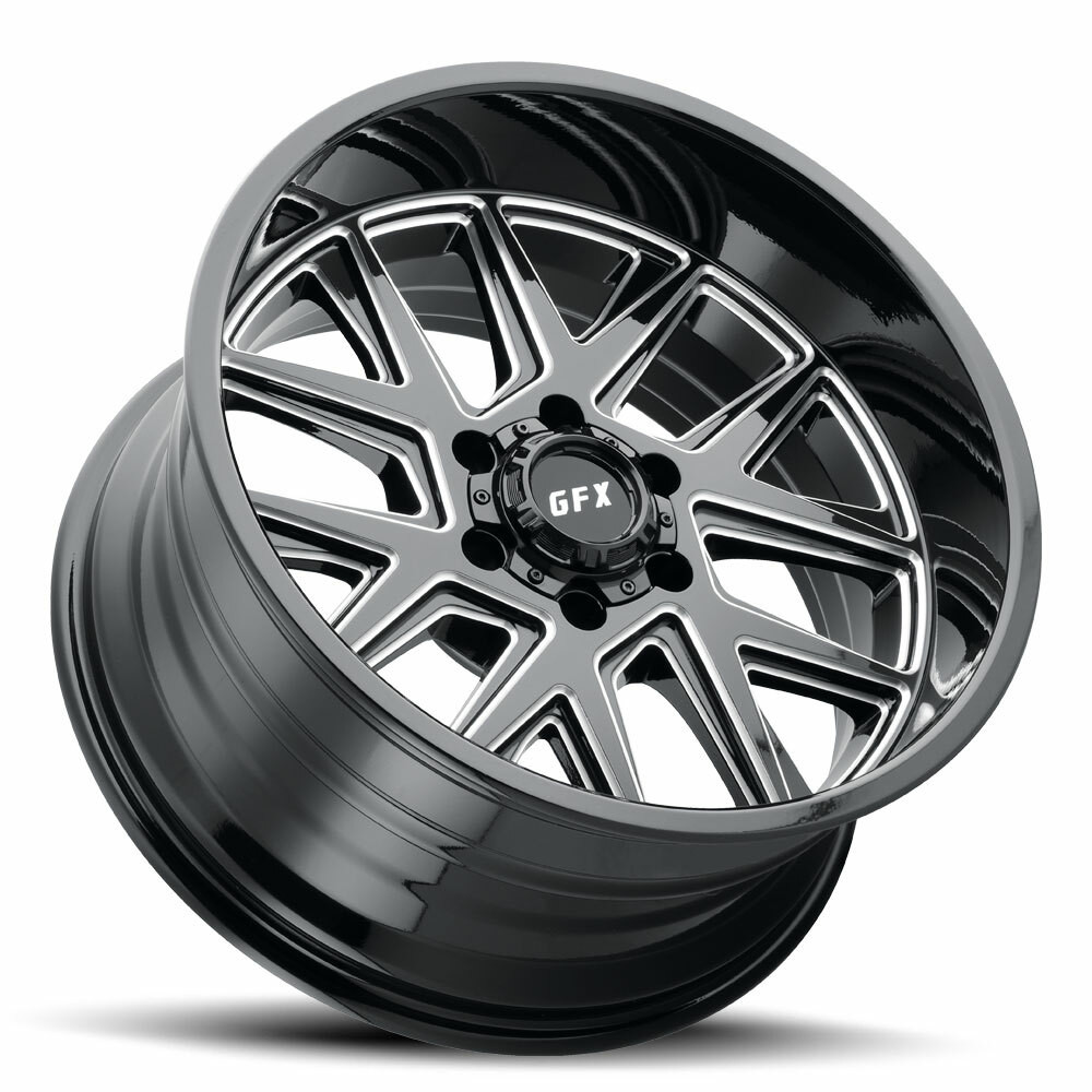 Set 4 20" Voxx G-FX TM6 Gloss Black Milled Wheels 20x9 6x5.5 12mm Rims
