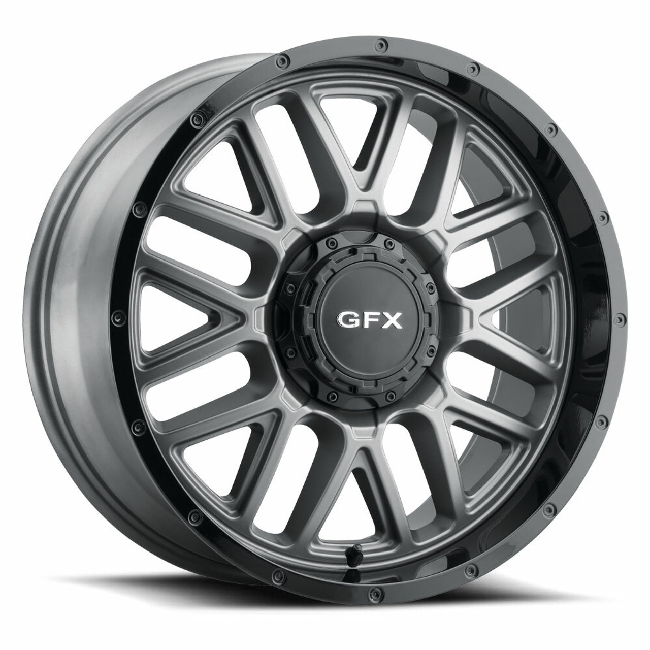 17" Voxx G-FX TM-5 Matte Grey w/ Matte Black Lip Wheel 17x8.5 6x5.5 0mm Rim