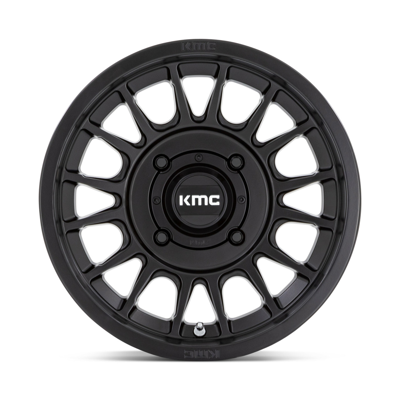 Set 4 15" KMC Powersports KS138 Impact UTV 15x7 4x137 Satin Black Wheels 10mm