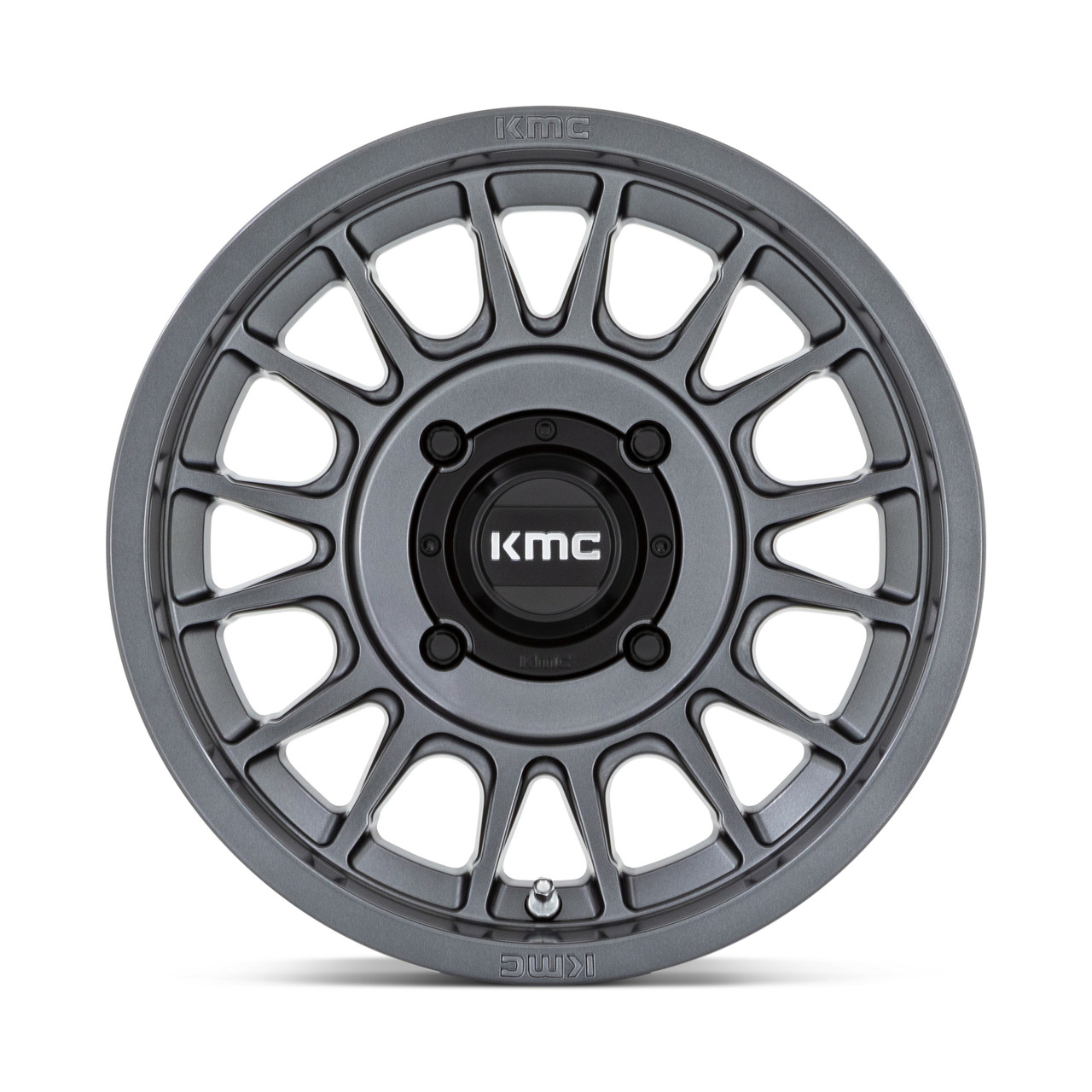 Set 4 KMC Powersports KS138 Impact Utv 15x7 4x137 Anthracite Wheels 15" 10mm