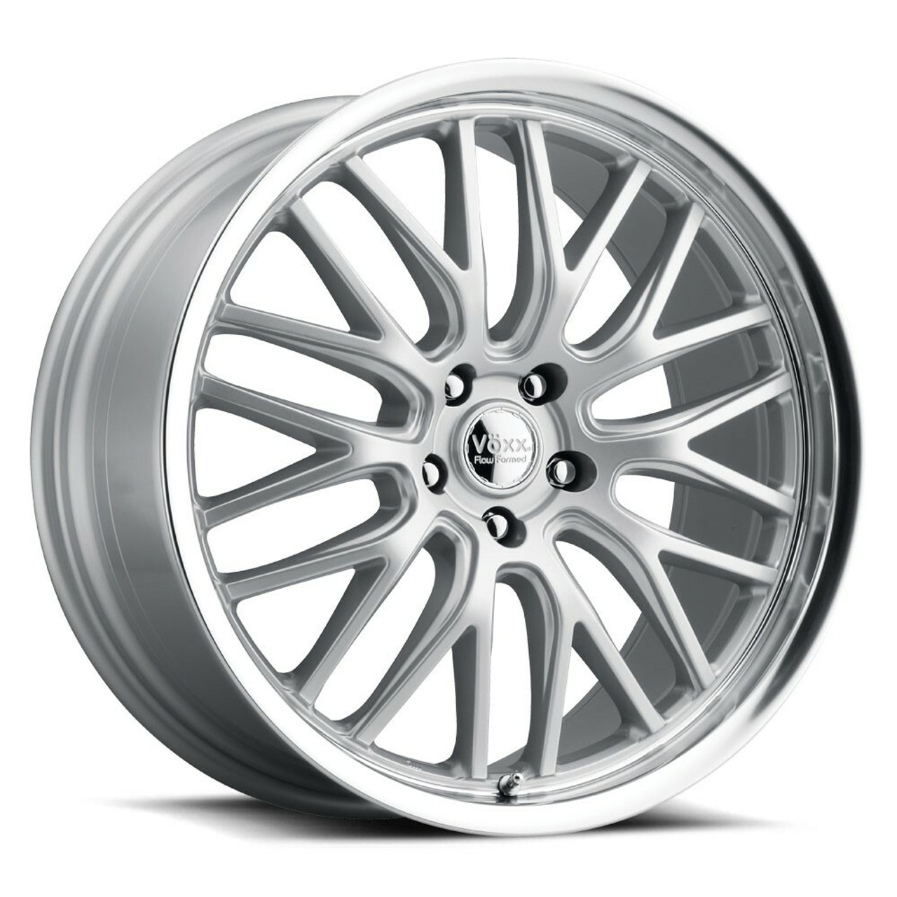 Set 4 18" Voxx Masi Silver Mirror Mach Lip Wheels 18x8 5x115 20mm Rims