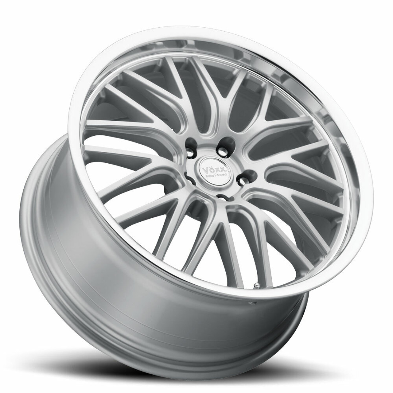 Set 4 18" Voxx Masi Silver Mirror Mach Lip Wheels 18x8 5x115 20mm Rims