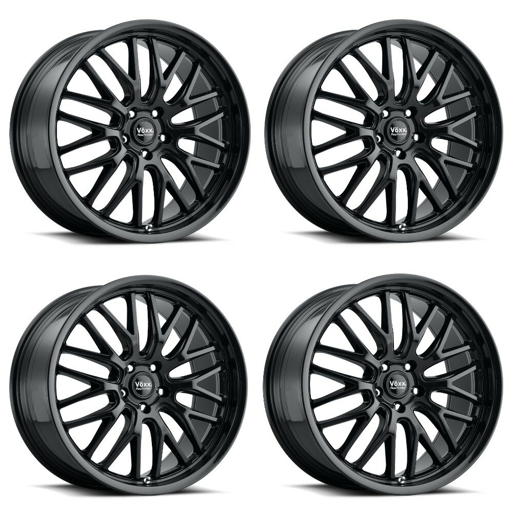 Set 4 19" Voxx Masi Gloss Black Wheels 19x8.5 5x4.5 35mm Rims