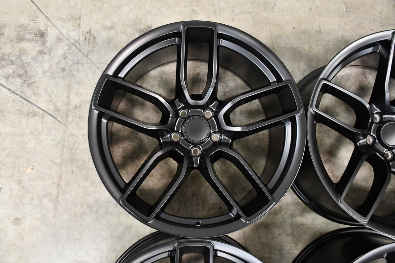 Set 4 20" Voxx Replica Hellcat Widebody Red Eye Matte Black 20x9 5x115 20mm Rims