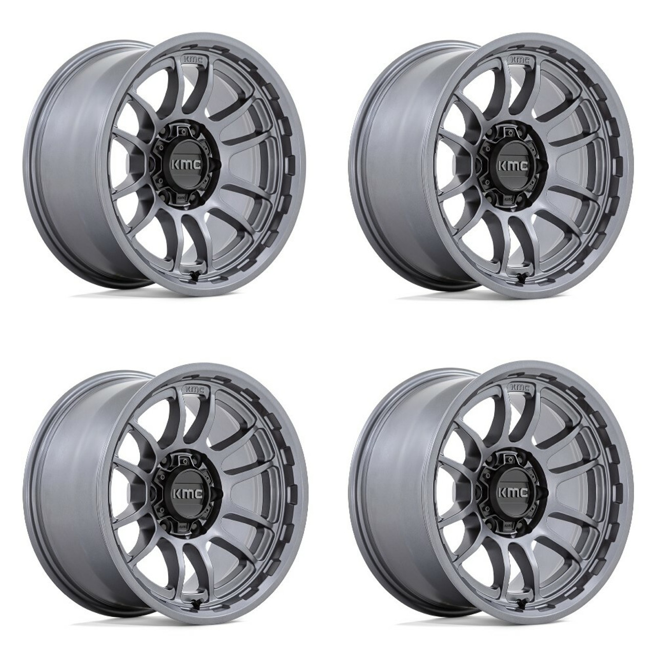 Set 4 KMC KM727 Wrath 20x9 6x135 Matte Anthracite Wheels 20" 0mm Rims