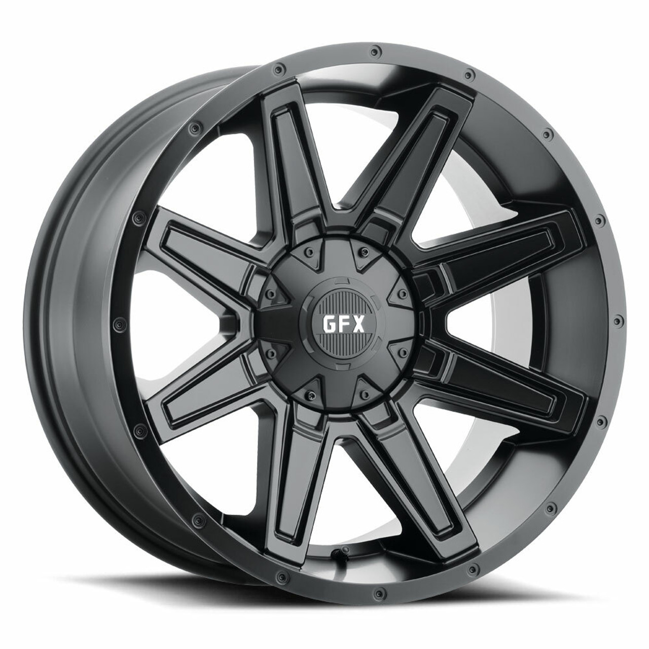 20" Voxx G-FX TR23 Matte Black Wheel 20x9 5x5 5x135 12mm For Jeep Ford Truck Rim