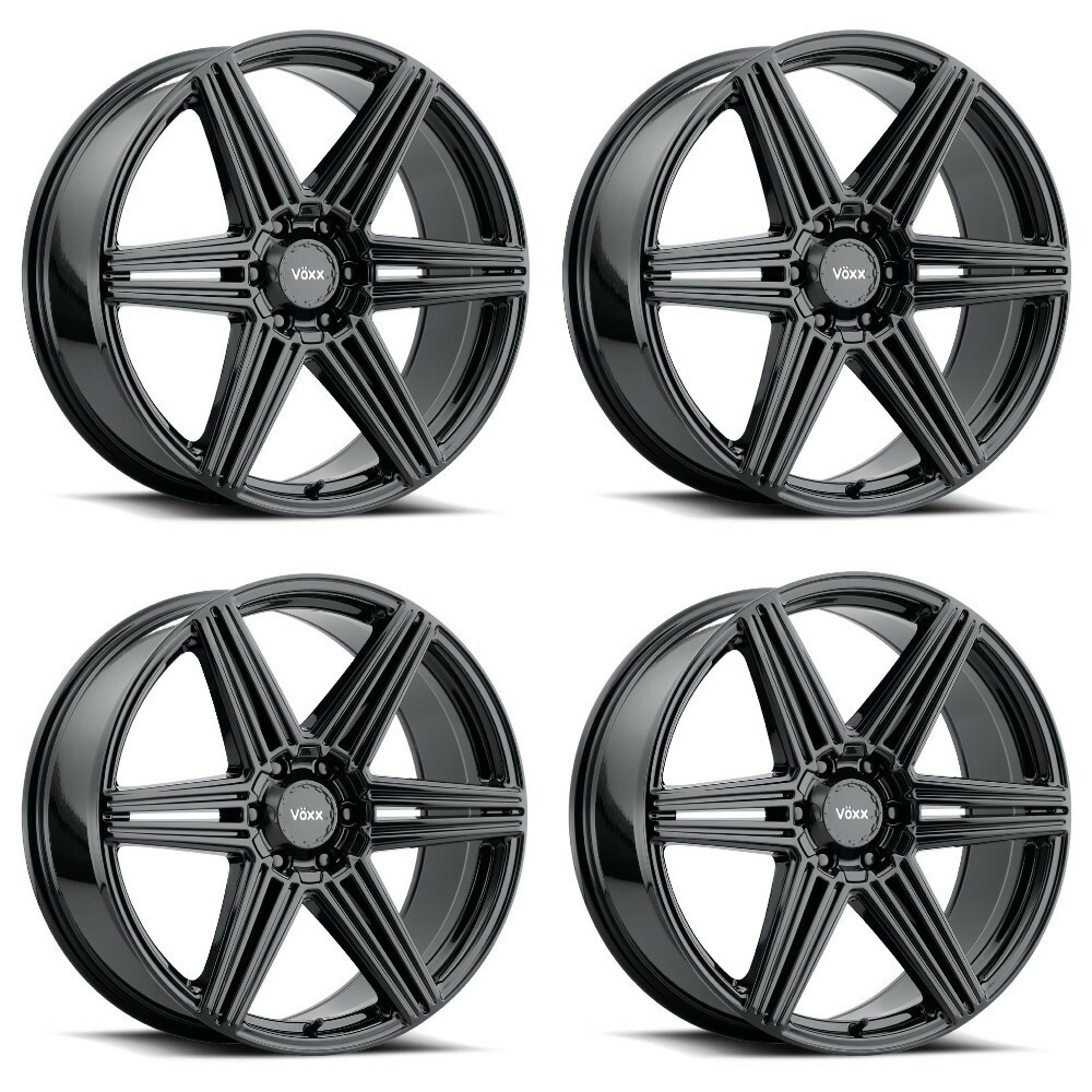 Set 4 20" Voxx Sotto Gloss Black Wheels 20x8.5 6x120 6x5.5 39mm Rims