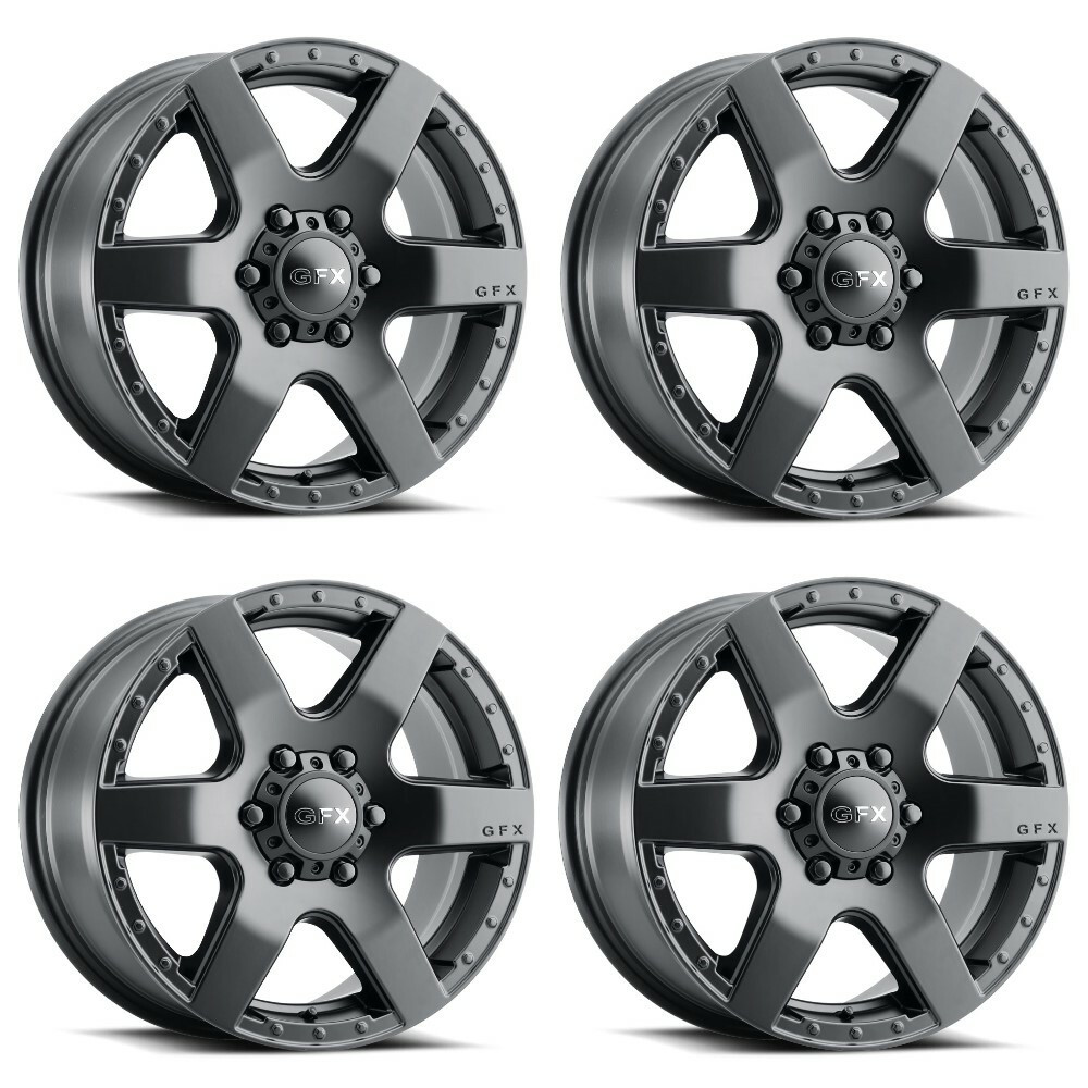 Set 4 17" Voxx G-FX MV1 Matte Black Wheels 17x8 6x130 60mm Rims