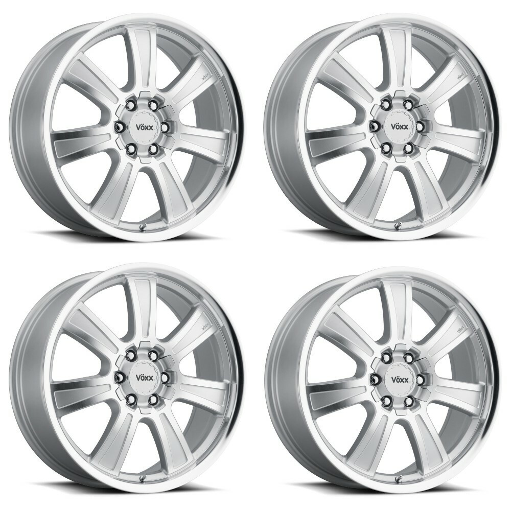Set 4 20" Voxx Turin Silver Mirror Machined Face & Lip 20x8.5 6x132 6x5.5 39mm
