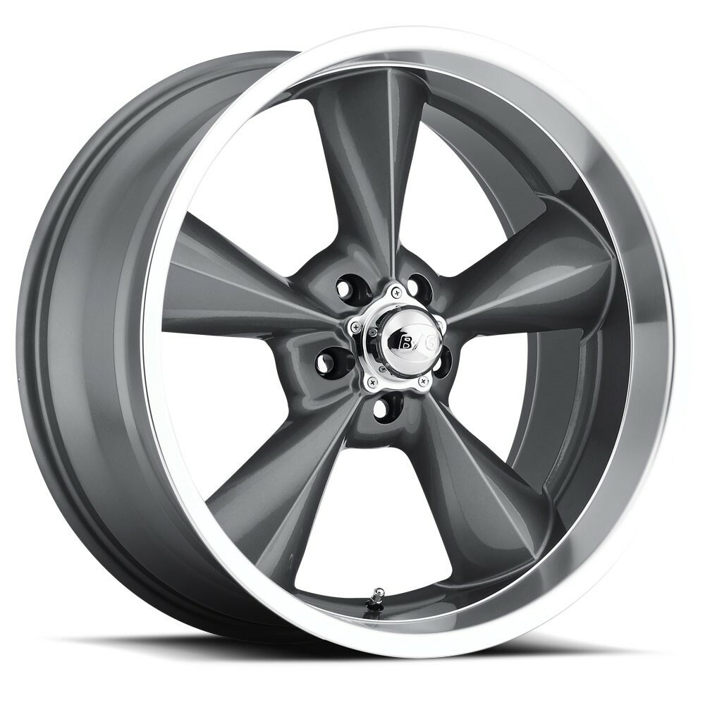 Set 4 15" Voxx B/G Rod Works Old School Gun Metal Machined Wheel 15x7 5x4.75 0mm