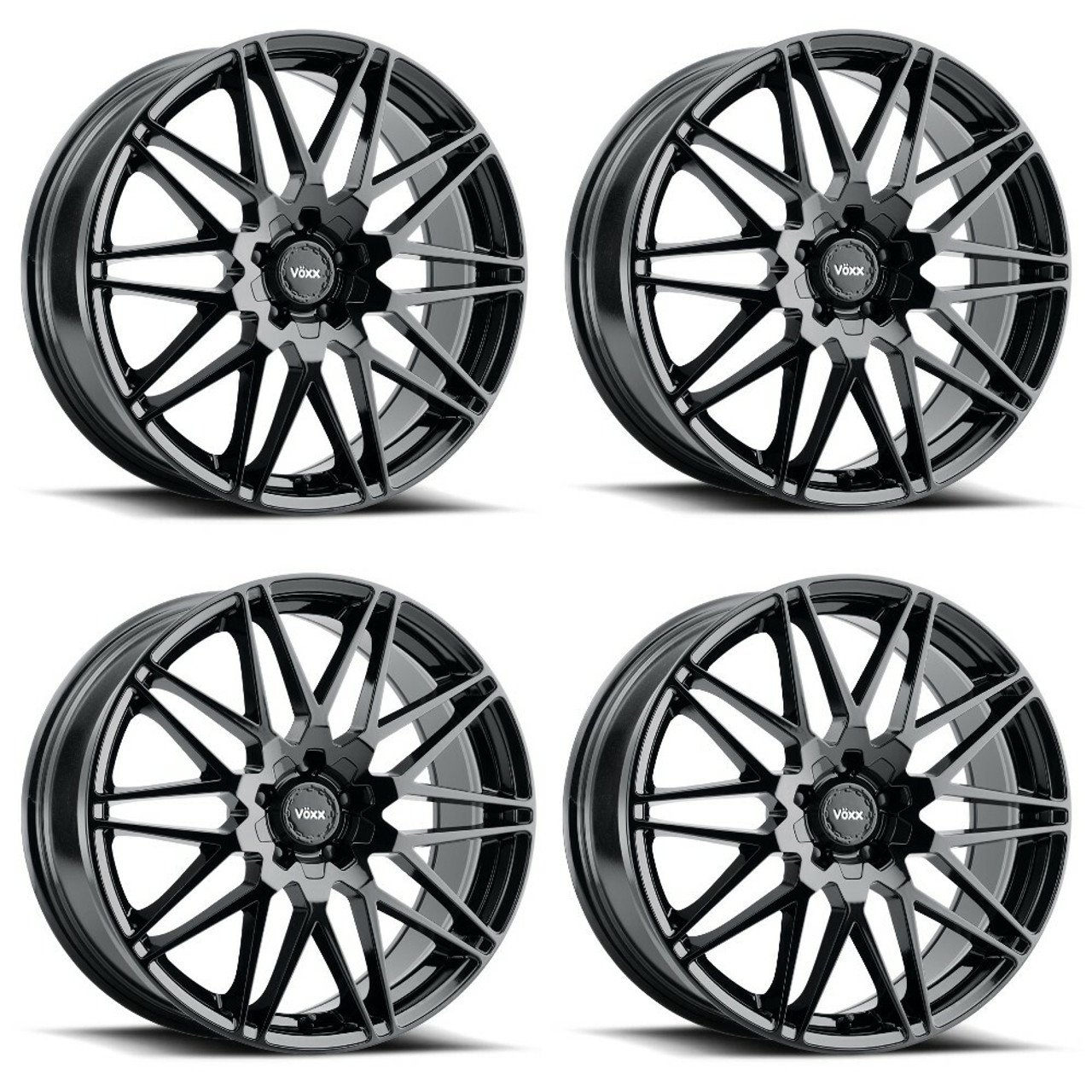 Set 4 17" Voxx Nice Gloss Black Wheels 17x7.5 5x110 5x115 40mm Rims