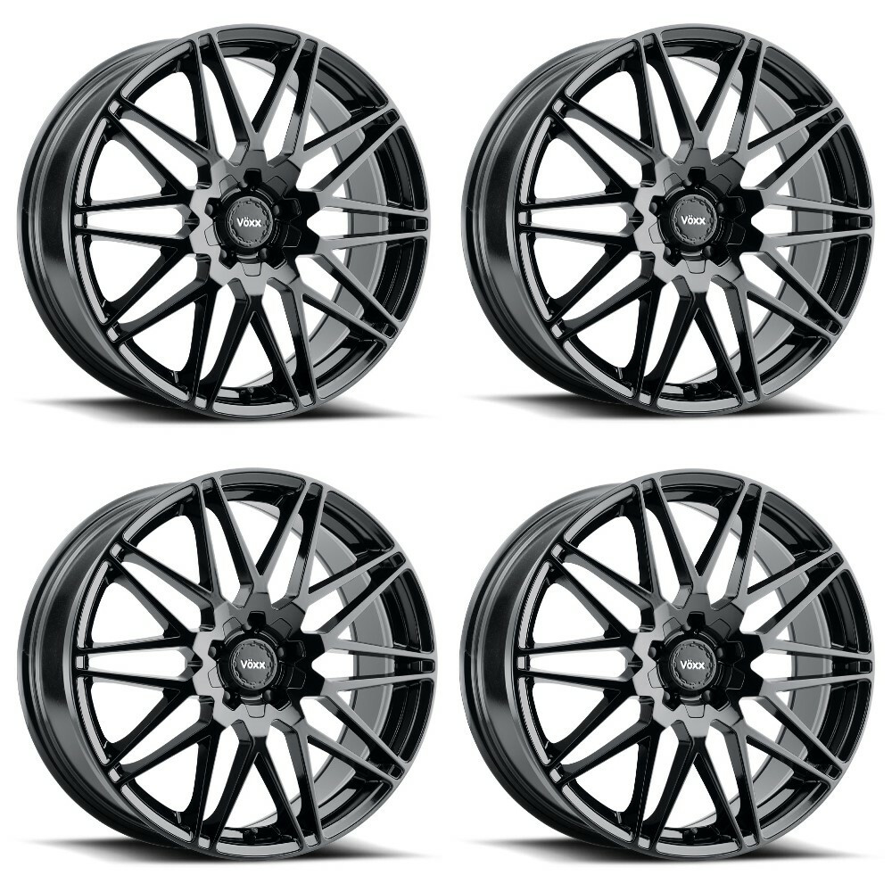 Set 4 20" Voxx Nice Gloss Black Wheels 20x8.5 5x115 5x120 20mm Rims