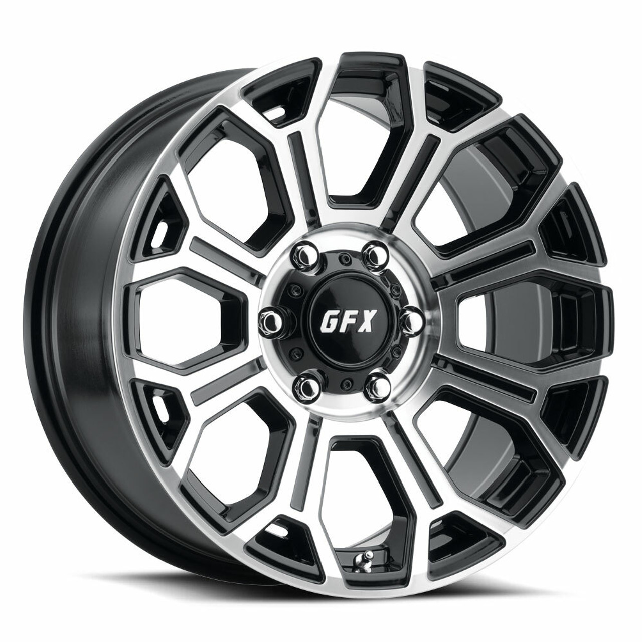 Set 4 17" Voxx G-FX TR-19 Gloss Black Machined Face Wheels 17x8.5 8x6.5 18mm Rim