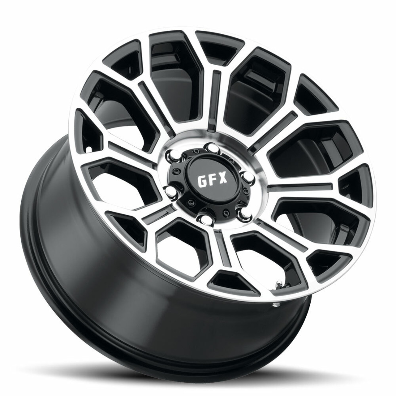 Set 4 17" Voxx G-FX TR-19 Gloss Black Machined Face Wheels 17x8.5 8x6.5 18mm Rim