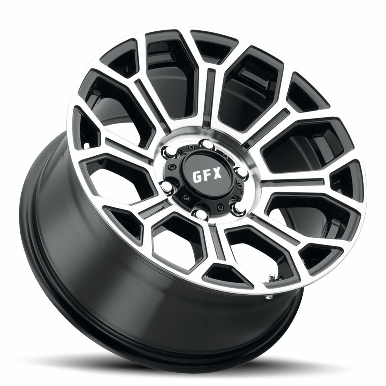 17" Voxx G-FX TR-19 Gloss Black Machined Face 17x8.5 6x5.5 0mm Truck Suv Wheel