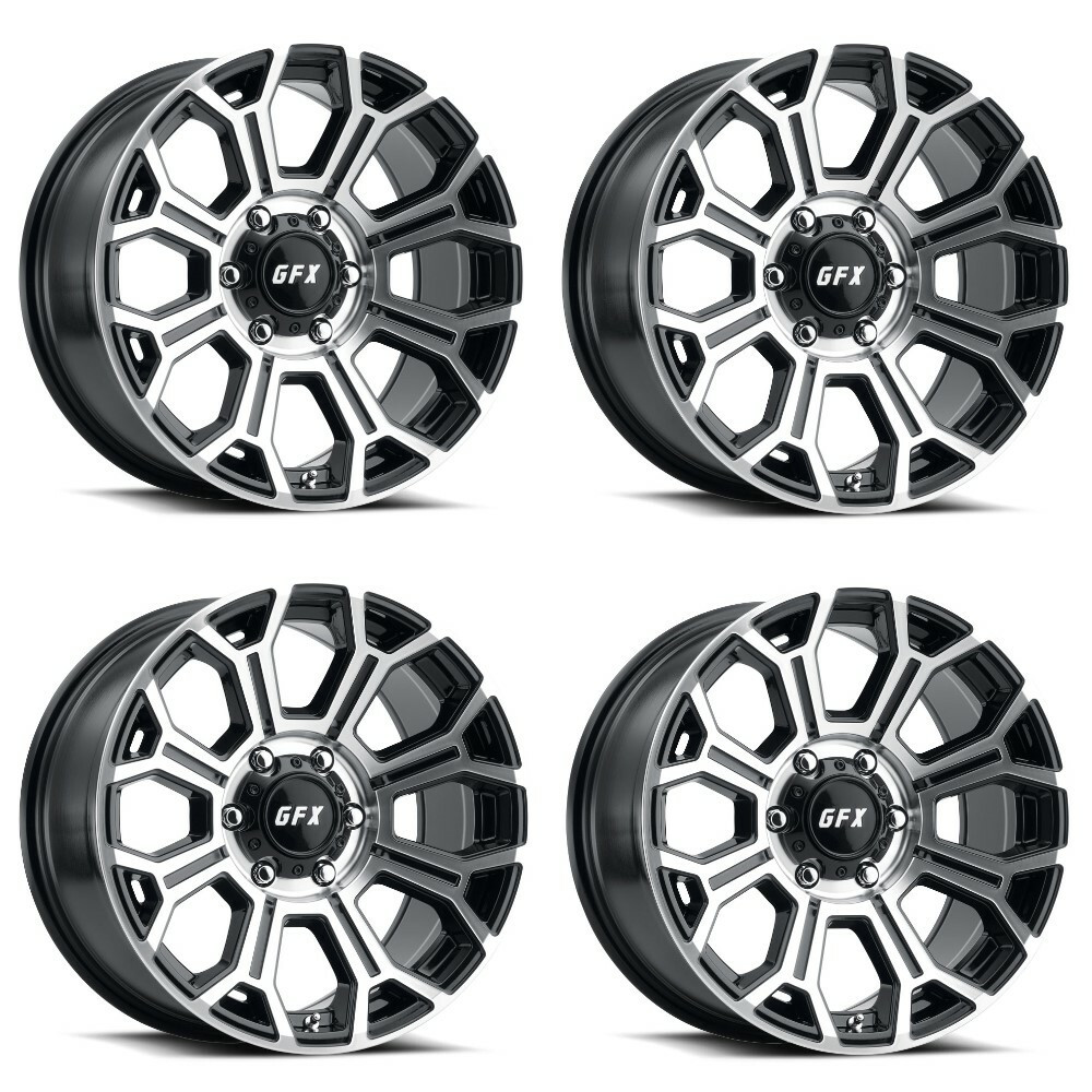 Set 4 17" Voxx G-FX TR-19 Gloss Black Machined Face Wheels 17x8.5 6x5.5 0mm Rims